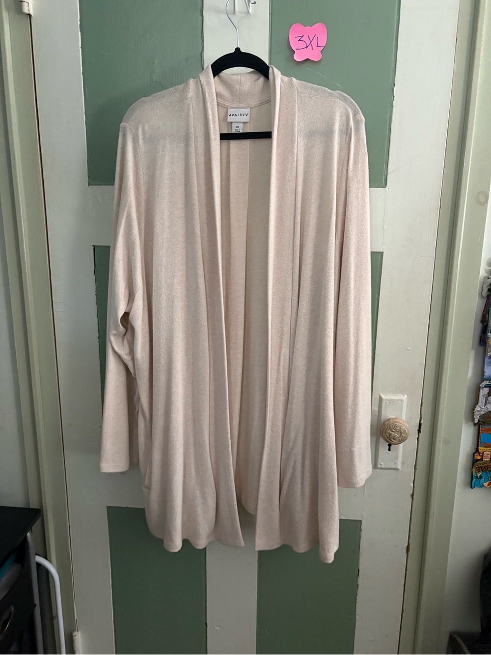 Long cream colored thin cardigan